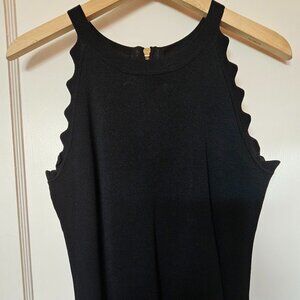Eliza J black scalloped edge sleeveless top